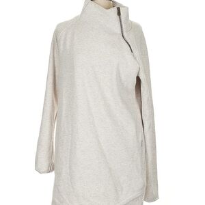 Athleta Cream Asymmetrical Zip Sweatshirt